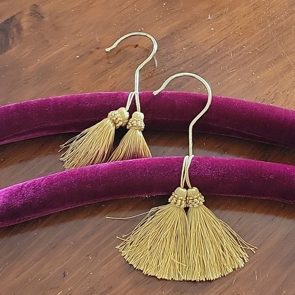Red Velvet Decorative Cushioned Clothes Hangers- Pr.
